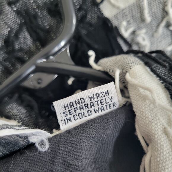 Silver Stream Jacket Womens Size M  Black White Cotton Casual Fringe Edgy Boho - Picture 8 of 12